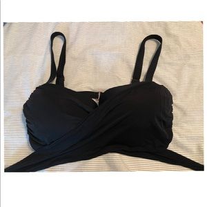 Black bikini top cross cross tie back
